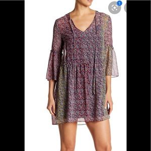 BCBGeneration Floral Patterned 3/4 Sleeve Dress